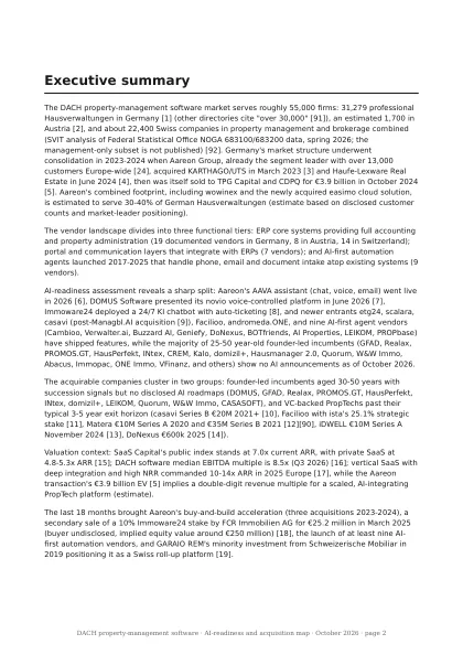 Executive summary page